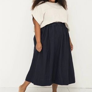 Elizabeth Suzann Bel skirt navy linen